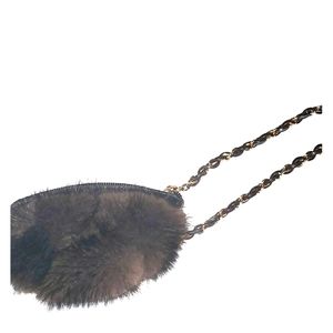 Luxurious fur pouch wristlet with chain, Perfect For The Holidays.